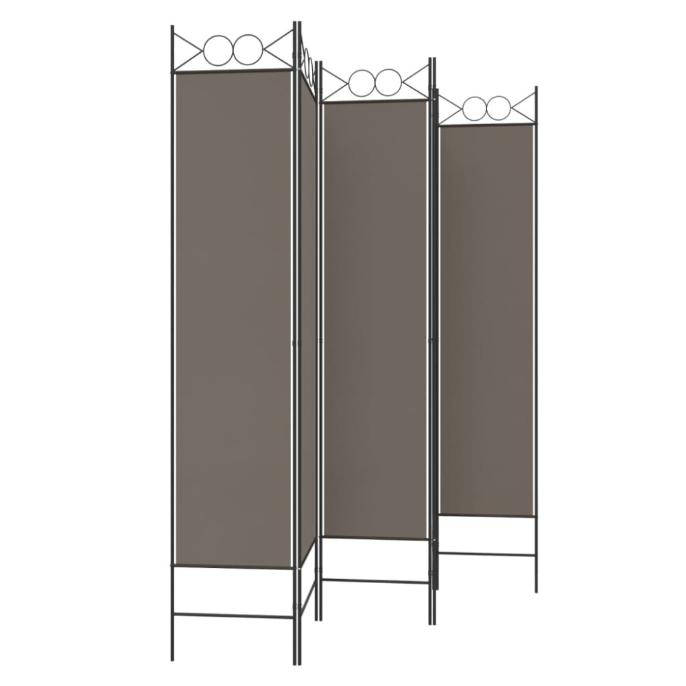 Produktbild för Rumsavdelare 5 paneler antracit 200x200 cm tyg