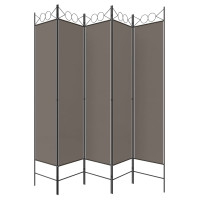 Produktbild för Rumsavdelare 5 paneler antracit 200x200 cm tyg