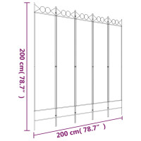 Produktbild för Rumsavdelare 5 paneler antracit 200x200 cm tyg