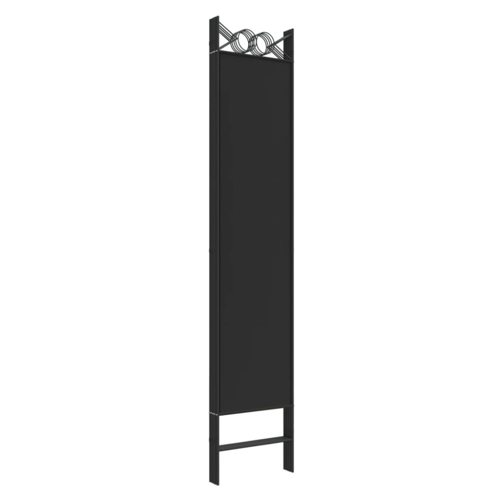 Produktbild för Rumsavdelare 5 paneler svart 200x200 cm tyg
