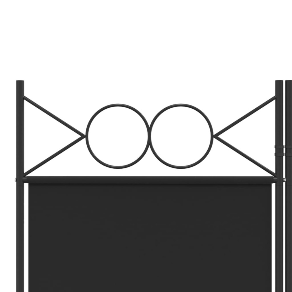 Produktbild för Rumsavdelare 5 paneler svart 200x200 cm tyg