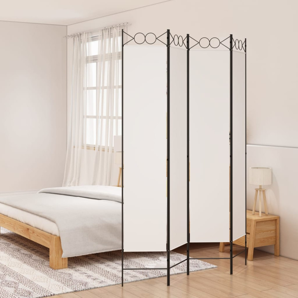 Produktbild för Rumsavdelare 4 paneler vit 120x220 cm tyg