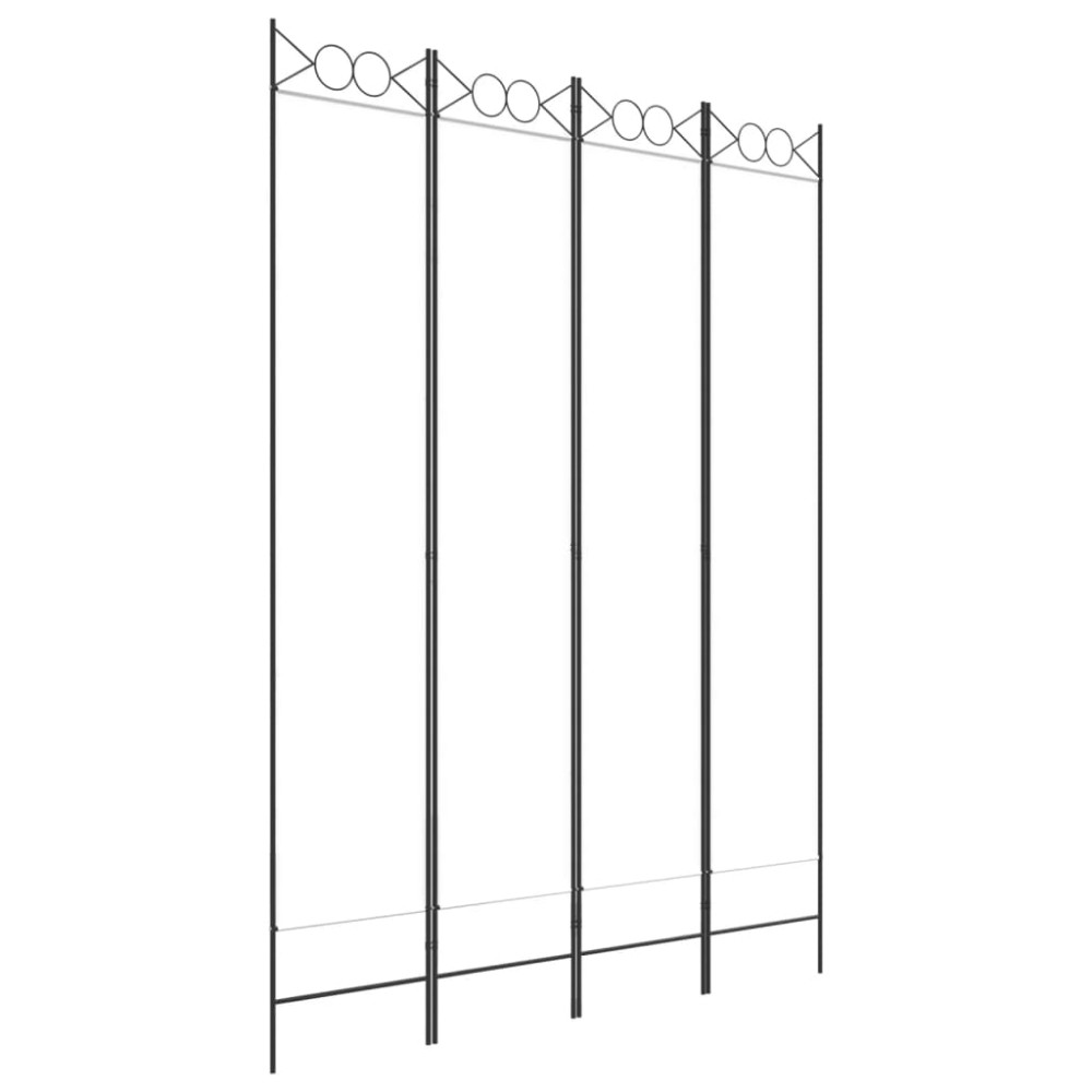Produktbild för Rumsavdelare 4 paneler vit 120x220 cm tyg