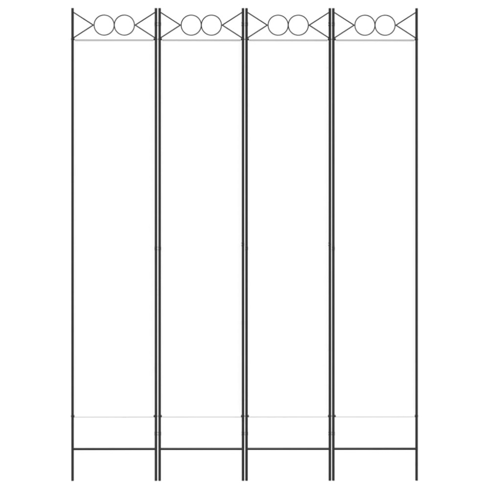 Produktbild för Rumsavdelare 4 paneler vit 120x220 cm tyg