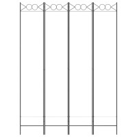 Produktbild för Rumsavdelare 4 paneler vit 120x220 cm tyg