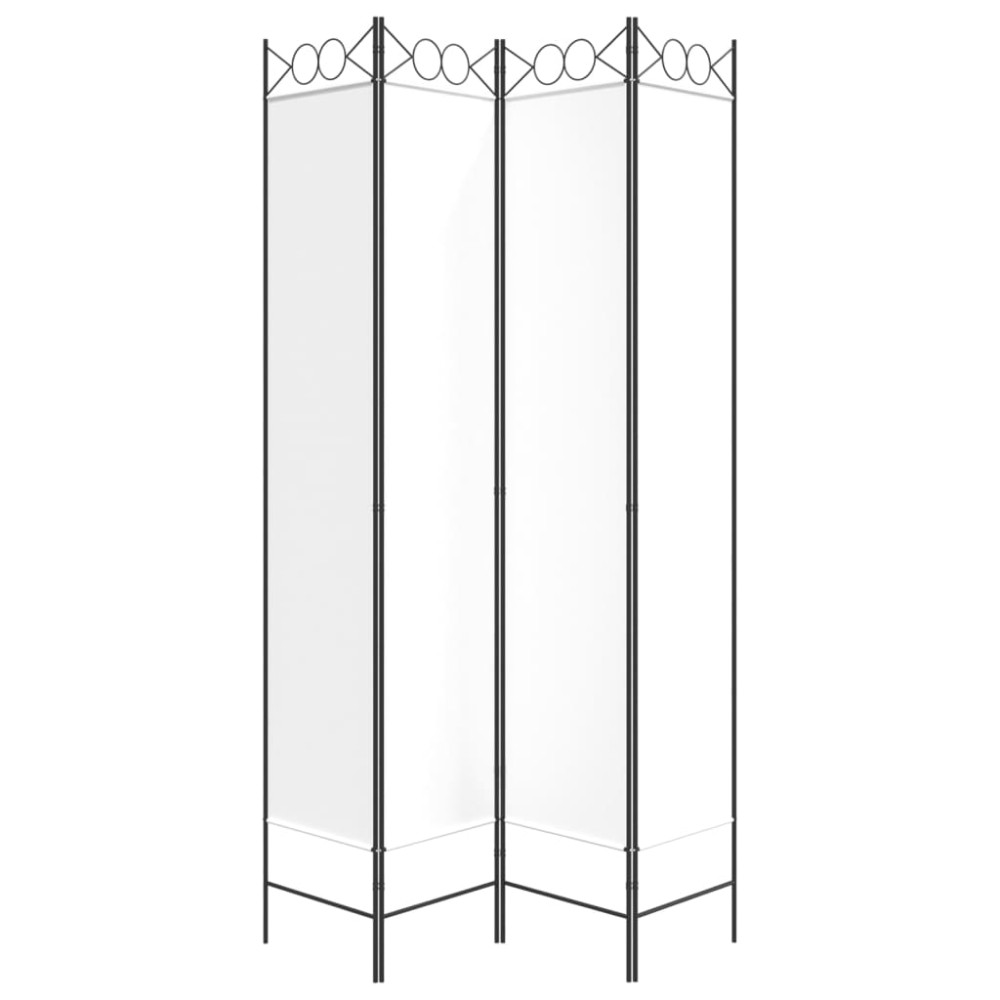 Produktbild för Rumsavdelare 4 paneler vit 120x220 cm tyg