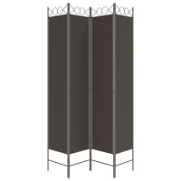 Miniatyr av produktbild för Rumsavdelare 4 paneler brun 120x220 cm tyg