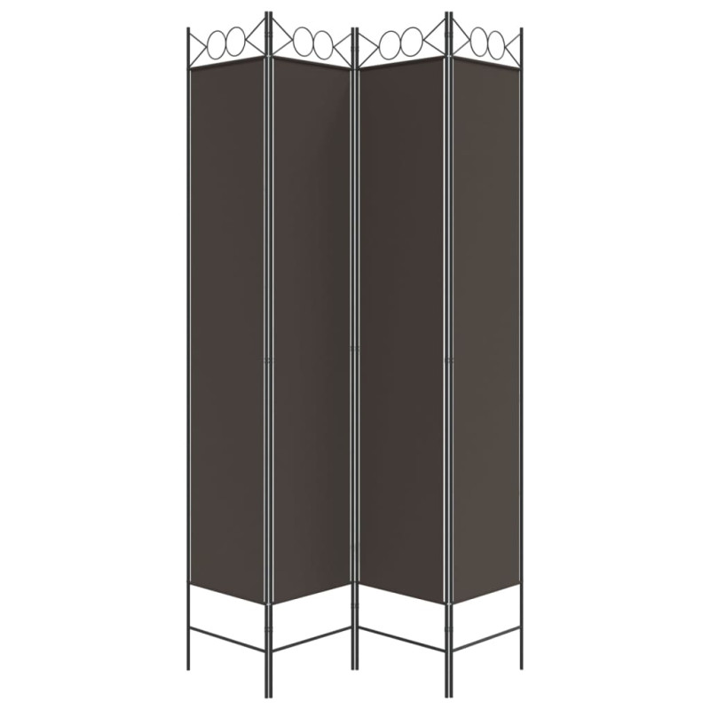 Produktbild för Rumsavdelare 4 paneler brun 120x220 cm tyg