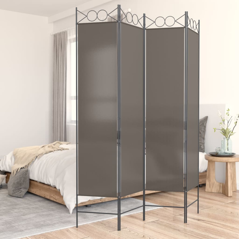 Produktbild för Rumsavdelare 4 paneler antracit 120x220 cm tyg