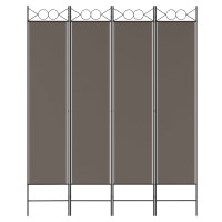 Produktbild för Rumsavdelare 4 paneler antracit 120x220 cm tyg
