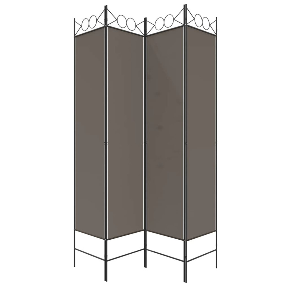 Produktbild för Rumsavdelare 4 paneler antracit 120x220 cm tyg