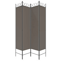 Produktbild för Rumsavdelare 4 paneler antracit 120x220 cm tyg