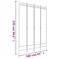 Produktbild för Rumsavdelare 4 paneler antracit 120x220 cm tyg