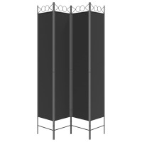 Produktbild för Rumsavdelare 4 paneler svart 120x220 cm tyg