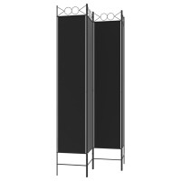 Produktbild för Rumsavdelare 4 paneler svart 120x220 cm tyg