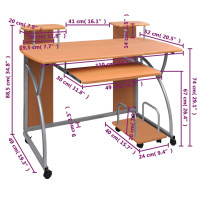 Produktbild för Datorbord brun 110x52x88,5 cm konstruerat trä