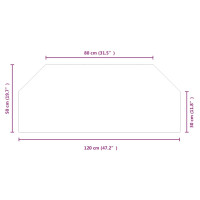 Produktbild för Glasskiva för öppen spis sexkantig 120x50 cm