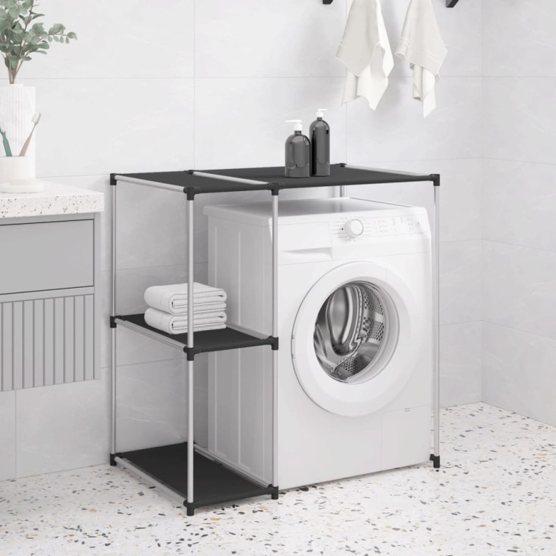Produktbild för Hylla för tvättmaskin svart 87x55x90,5 cm järn