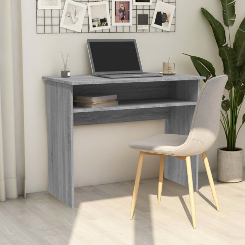 vidaXL Skrivbord grå sonoma 90x50x74 cm konstruerat trä