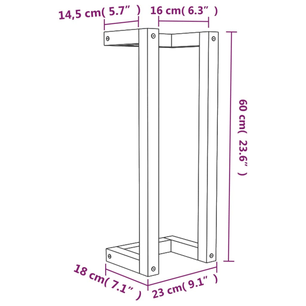 Produktbild för Handduksställ Vit 23x18x60 cm massiv furu