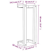 Produktbild för Handduksställ Vit 23x18x60 cm massiv furu
