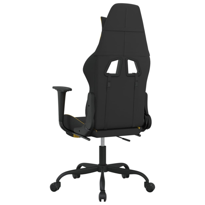 Produktbild för Gamingstol med fotstöd svart och gul tyg