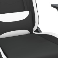 Produktbild för Gamingstol svart och vit tyg