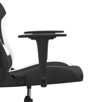 Produktbild för Gamingstol svart och vit tyg