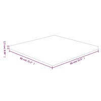 Produktbild för Fyrkantig bordsskiva 80x80x2,5 cm obehandlat massiv ek