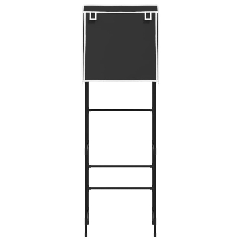 Produktbild för Toaletthylla med 2 hyllplan svart 56x30x170 cm järn