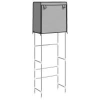 Miniatyr av produktbild för Toaletthylla med 2 hyllplan grå 56x30x170 cm järn