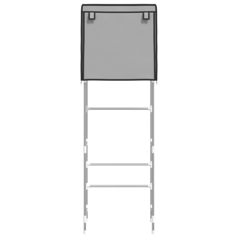 Produktbild för Toaletthylla med 2 hyllplan grå 56x30x170 cm järn