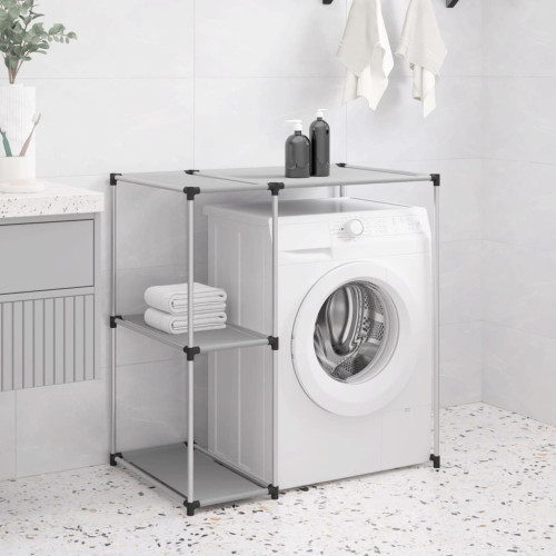 vidaXL Hylla för tvättmaskin grå 87x55x90,5 cm järn