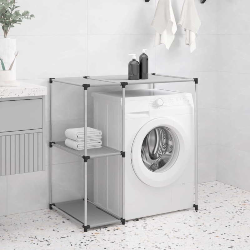 Produktbild för Hylla för tvättmaskin grå 87x55x90,5 cm järn
