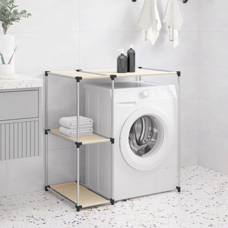 Produktbild för Hylla för tvättmaskin gräddvit 87x55x90,5 cm järn
