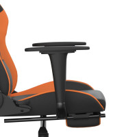 Produktbild för Gamingstol med massage och fotstöd svart och orange konstläder