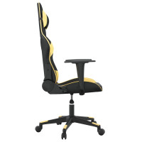 Produktbild för Gamingstol med massage svart och guld konstläder