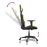 Produktbild för Gamingstol med massage svart och guld konstläder