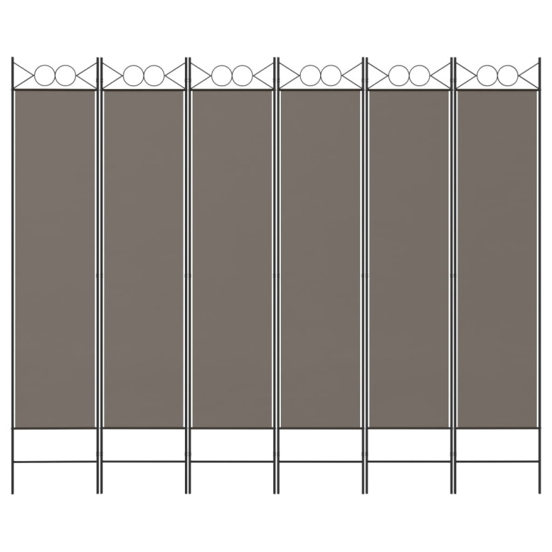 Produktbild för Rumsavdelare 6 paneler antracit 240x200 cm tyg