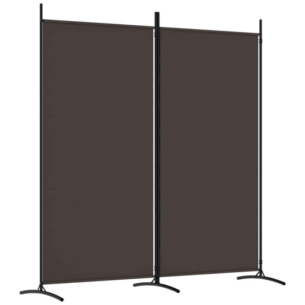 Produktbild för Rumsavdelare 2 paneler brun 175x180 cm tyg