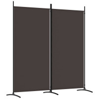 Produktbild för Rumsavdelare 2 paneler brun 175x180 cm tyg