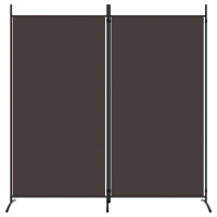Produktbild för Rumsavdelare 2 paneler brun 175x180 cm tyg