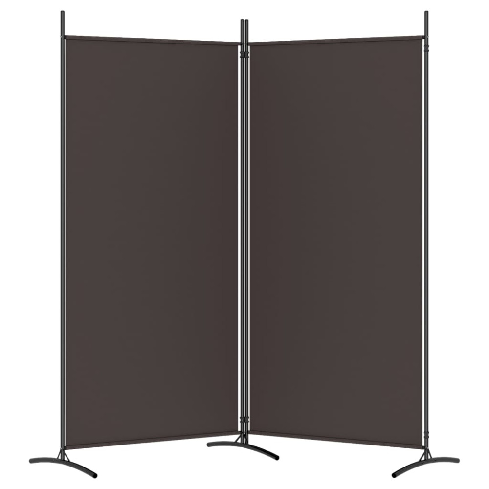 Produktbild för Rumsavdelare 2 paneler brun 175x180 cm tyg