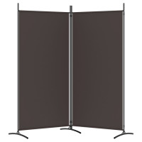Produktbild för Rumsavdelare 2 paneler brun 175x180 cm tyg