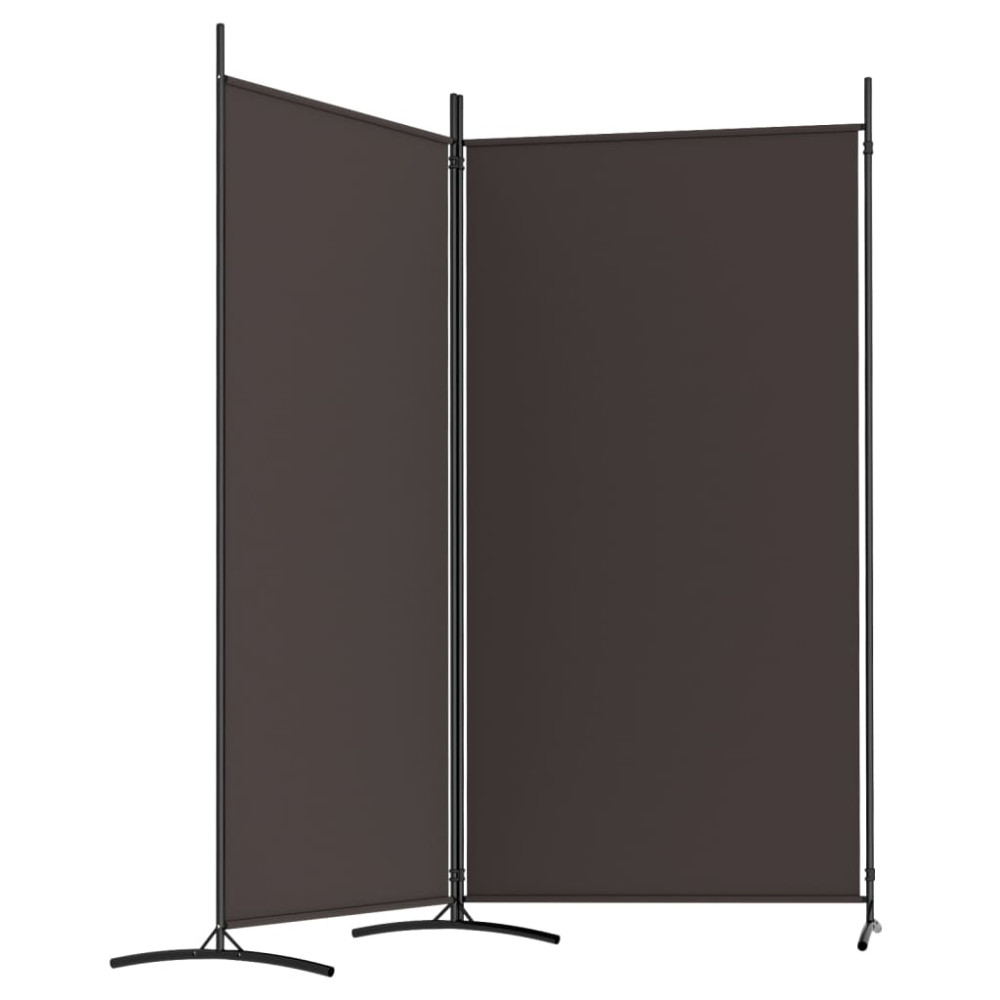 Produktbild för Rumsavdelare 2 paneler brun 175x180 cm tyg
