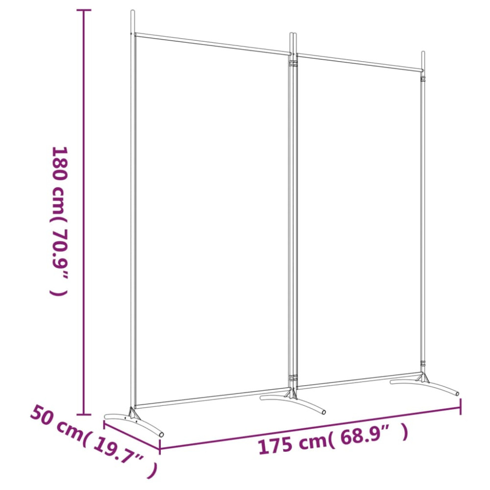 Produktbild för Rumsavdelare 2 paneler brun 175x180 cm tyg
