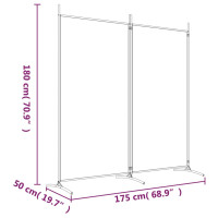 Produktbild för Rumsavdelare 2 paneler brun 175x180 cm tyg
