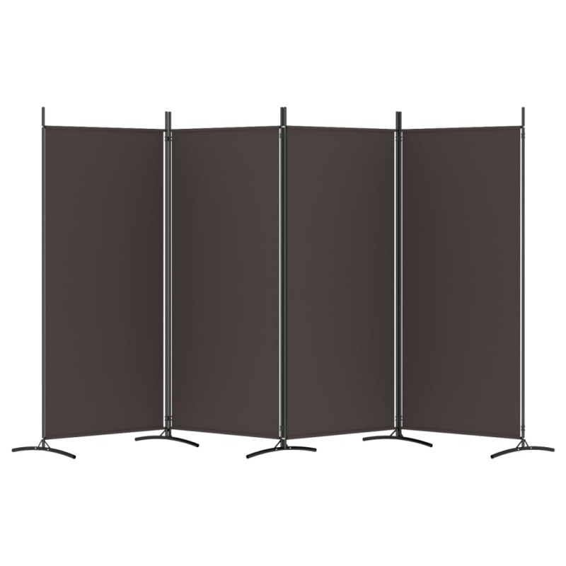 Produktbild för Rumsavdelare 4 paneler brun 346x180 cm tyg