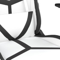 Miniatyr av produktbild för Gamingstol med fotstöd vit och svart konstläder