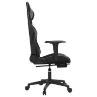 Produktbild för Gamingstol med fotstöd svart och grå konstläder